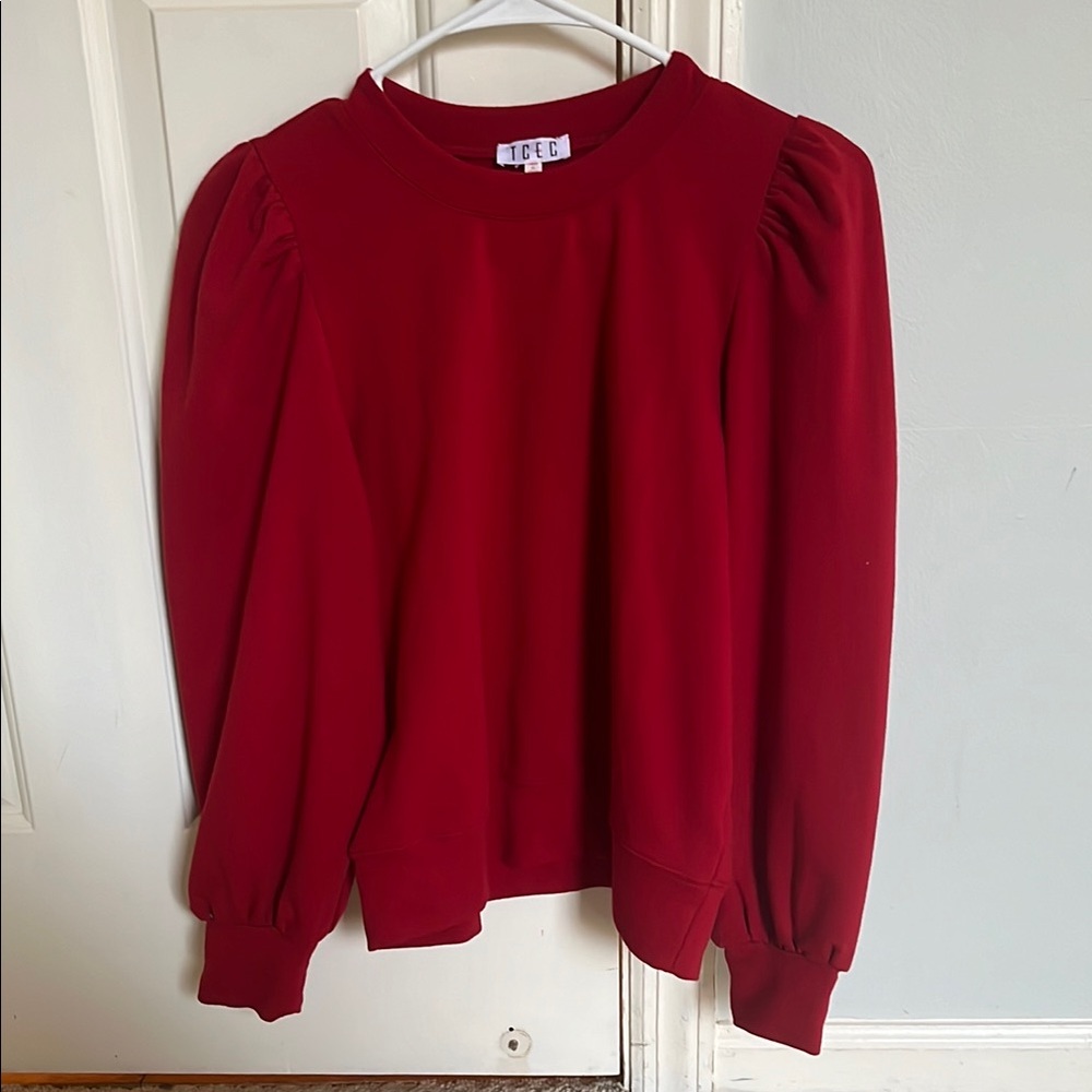 Women's Red Puff Sleeve Top